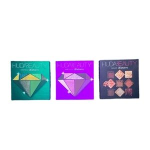 HUDA BEAUTY Emerald, Amethyst, and Mauve Obsessions eyeshadow palettes
